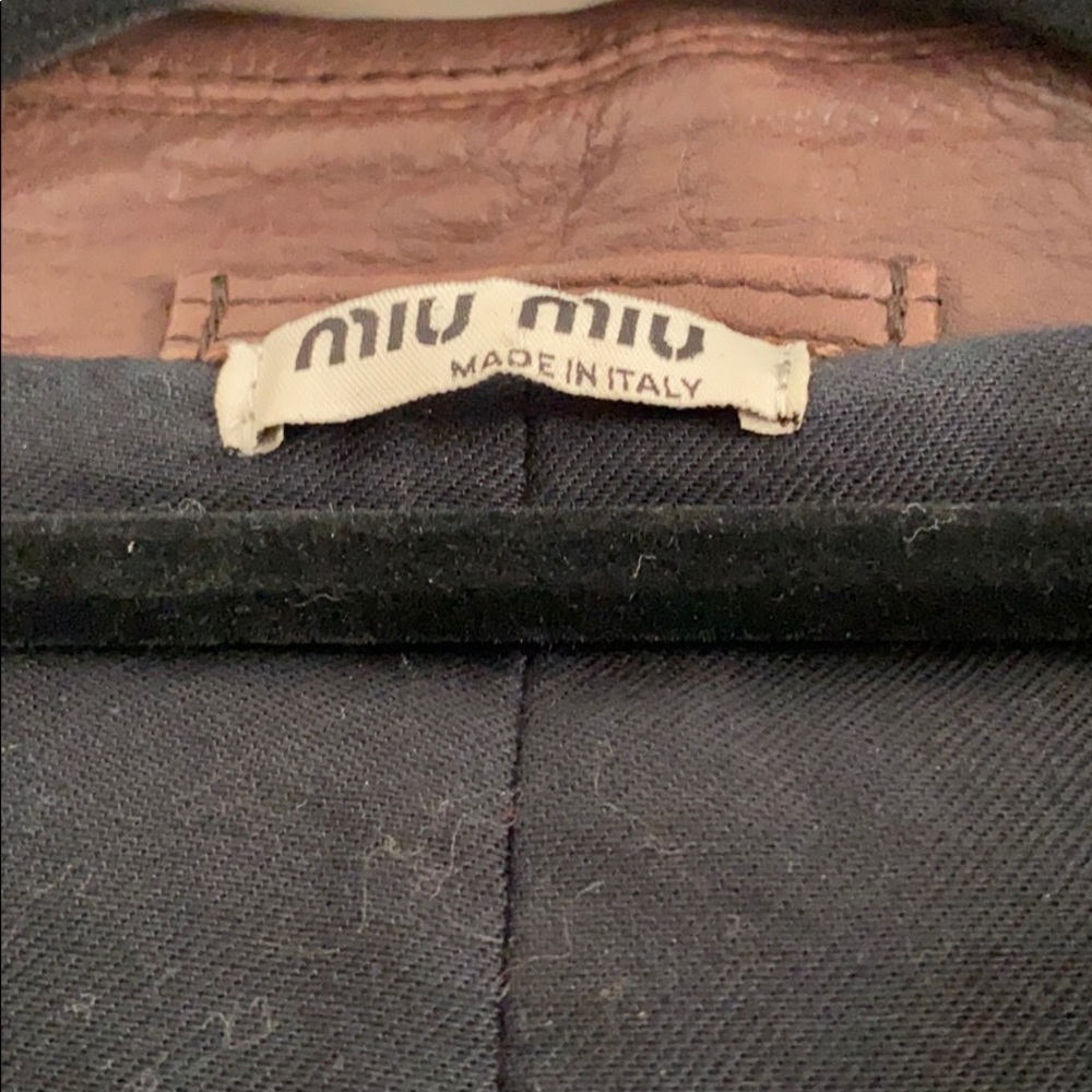 100% Authentic Miu Miu Brown Leather Jacket - Picture 3 of 4